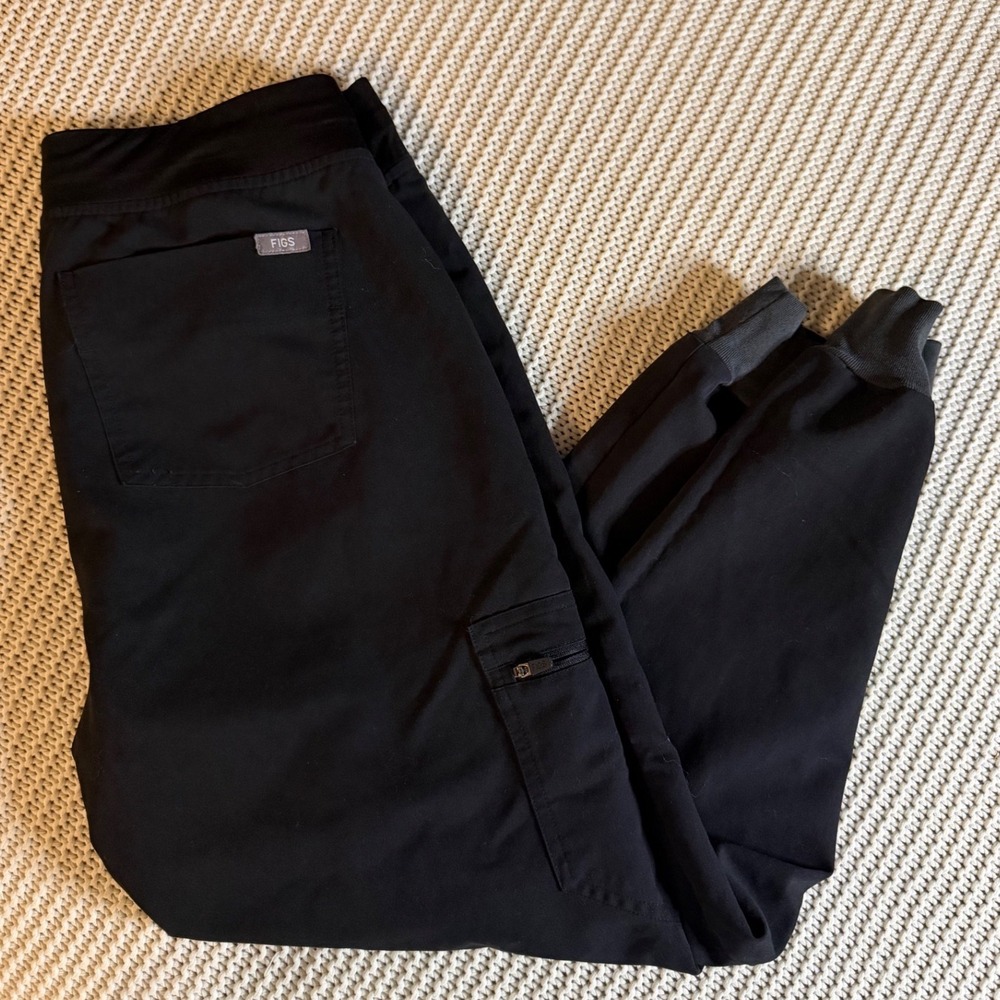 FIGS Jogger Scrub Pants Black Technical Collection Womens Medium Petite